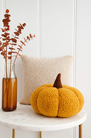 TEDDY DEKORATİF BALKABAĞI YASTIK ve İÇ DOLGULU KIRLENT