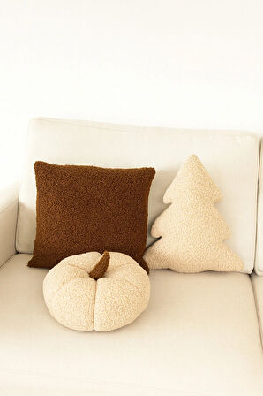 TEDDY DEKORATİF ÇAM AĞACI VE BALKABAĞI YASTIK VE İÇ DOLGULU KIRLENT