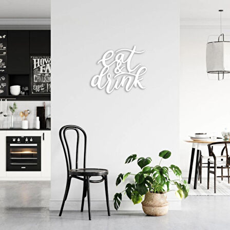 Beyaz eat drink Modern Ahşap dekor tablo 