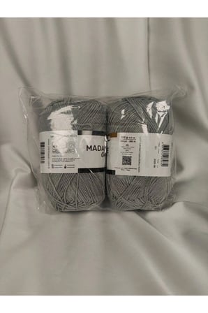 MADAME COTTON Gri El Örgü İpi (2 Adet)- (Amigurumi İpi) - Renk: 001