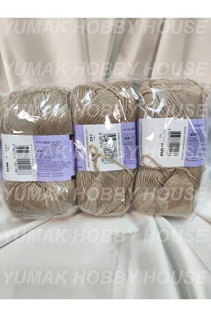MADAME PETİTE AntiPilling Kil Rengi El Örgü İpi (3 Adet) (Amigurumi İpi) - Renk: 142