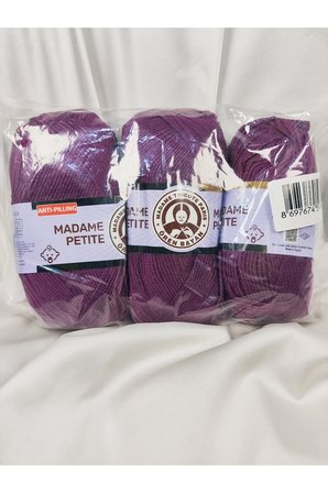 MADAME PETİTE AntiPilling Patlıcan Mor El Örgü İpi (3 Adet) (Amigurumi İpi) - Renk: 052