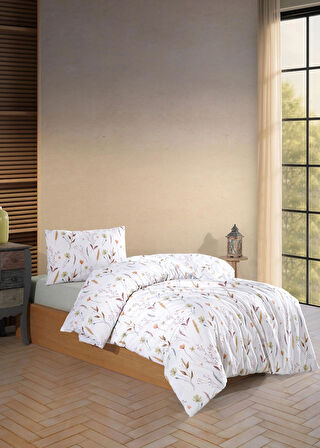 Eflora Tek Kişilik Lastikli Çarşaflı Nevresim Takımı