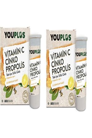 Vitamin C Çinko Propolis 20 Efervesan Tablet 2'li Avantaj Paket