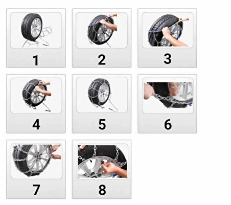 Mefatech 215/65x16 kar patinaj zinciri 4X4 Jeep ve Minibüslere Uyumlu No:1050