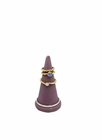 Süet Kumaş Pembe Renk 7 Cm Yüzük Sergileme Aksesuar