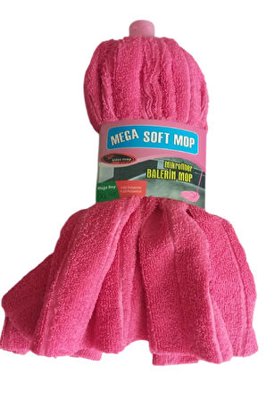Mega Soft XL Mikrofiber Paspas Büyük Boy Yedek Ucu ve Ahşap Sapı Takım