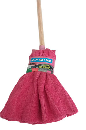 Mega Soft XL Mikrofiber Paspas Büyük Boy Yedek Ucu ve Ahşap Sapı Takım
