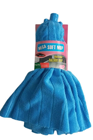 Mega Soft XL Mikrofiber Paspas Büyük Boy Yedek Ucu ve Ahşap Sapı Takım