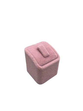 Terli Üretim Süet Kumaş Pembe Renk Tek Yüzük Sergileme Aksesuar