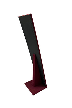 Moscow Model Süet Kumaş Bordo Renk 40/10 cm Ayaklı Takı Sergileme Standı