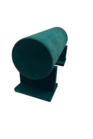 Küçük Boy Süet Kumaş Yeşil Renk 30 cm Ayaklı Taç Standı