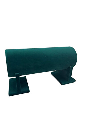 Küçük Boy Süet Kumaş Yeşil Renk 30 cm Ayaklı Taç Standı