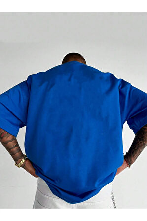Unisex Beautiful New York Baskılı Oversize Boyamalı  Tişört