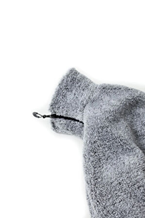 Erkek Pelüş Ceket Kalın Oversize Fermuarlı