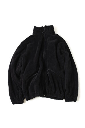 Erkek Pelüş Ceket Kalın Oversize Fermuarlı