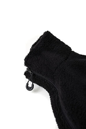 Erkek Pelüş Ceket Kalın Oversize Fermuarlı