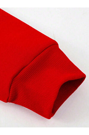 Unisex Kadın/Erkek NEVER Renkli Oversize Bisiklet Yaka Pamuklu Sweatshirt