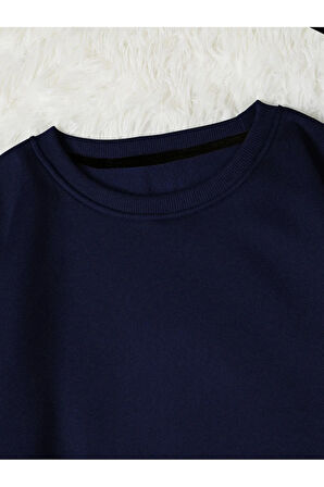 Unisex Kadın/Erkek PARİS Özel Renkli Oversize Bisiklet Yaka Pamuklu Sweatshirt