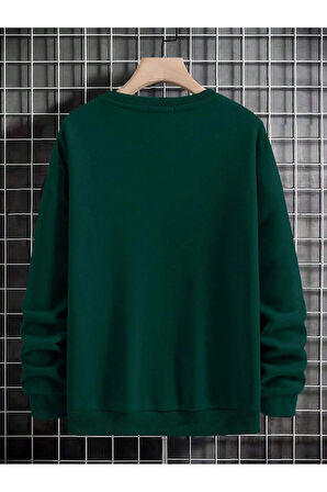 Unisex Kadın/Erkek PARİS Özel Renkli Oversize Bisiklet Yaka Pamuklu Sweatshirt