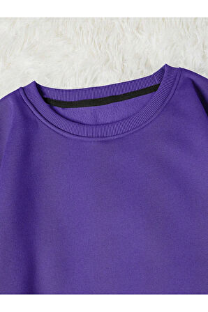 Unisex Kadın/Erkek PARİS Özel Renkli Oversize Bisiklet Yaka Pamuklu Sweatshirt