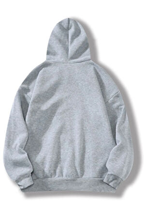 Unisex Kadın/Erkek BROOKLYN Renkli Özel Baskılı Pamuklu Oversize Kapüşonlu Sweatshirt