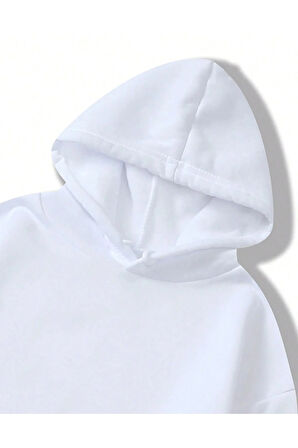 Unisex Kadın/Erkek BROOKLYN Renkli Özel Baskılı Pamuklu Oversize Kapüşonlu Sweatshirt