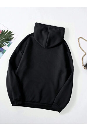 Unisex Kadın/Erkek BROOKLYN Renkli Özel Baskılı Pamuklu Oversize Kapüşonlu Sweatshirt