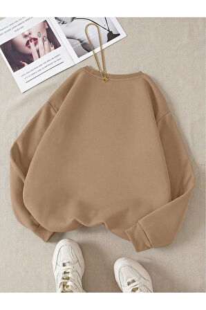 Unisex Basket Baskılı Bisiklet Yaka Sweatshirt