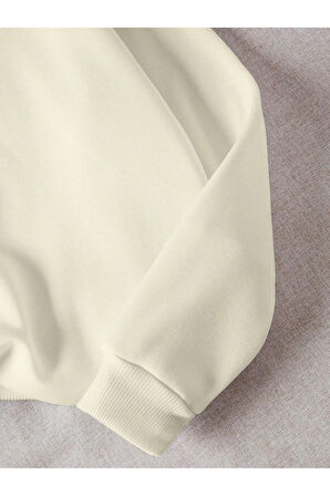 Unisex Basket Baskılı Bisiklet Yaka Sweatshirt