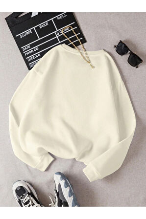 Unisex Basket Baskılı Bisiklet Yaka Sweatshirt