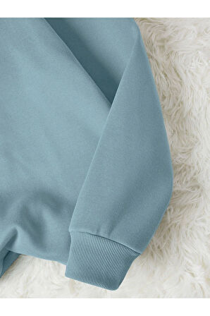 Unisex Basket Baskılı Bisiklet Yaka Sweatshirt