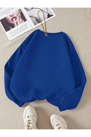 Unisex Basket Baskılı Bisiklet Yaka Sweatshirt