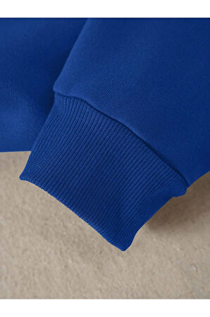 Unisex Kadın/Erkek Brooklyn Özel Renkli Oversize Bisiklet Yaka Pamuklu Sweatshirt