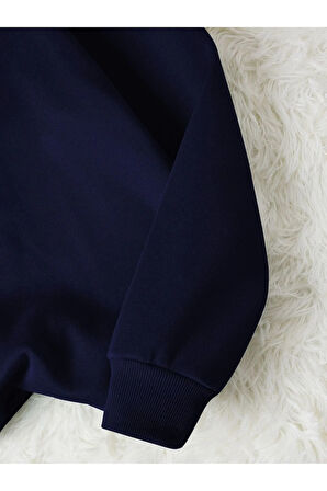 Unisex Kadın/Erkek Brooklyn Özel Renkli Oversize Bisiklet Yaka Pamuklu Sweatshirt