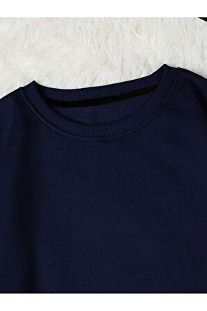 Unisex Kadın/Erkek Brooklyn Özel Renkli Oversize Bisiklet Yaka Pamuklu Sweatshirt