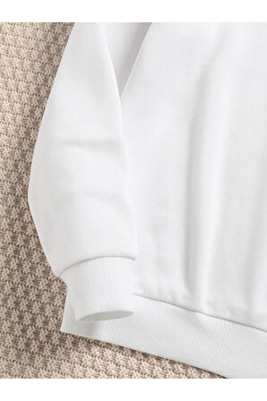 Unisex Kadın/Erkek Brooklyn Özel Renkli Oversize Bisiklet Yaka Pamuklu Sweatshirt