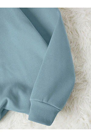 Unisex Kadın/Erkek LOS ANGELES Renkli Oversize Bisiklet Yaka Pamuklu Sweatshirt