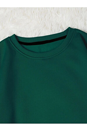 Unisex Kadın/Erkek LOS ANGELES Renkli Oversize Bisiklet Yaka Pamuklu Sweatshirt