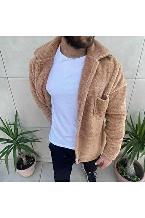 Erkek Kahve Peluş Ceket