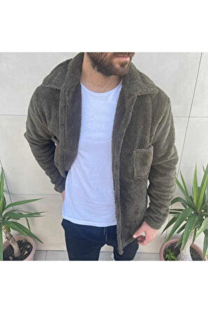 Erkek Yeşil Peluş Ceket