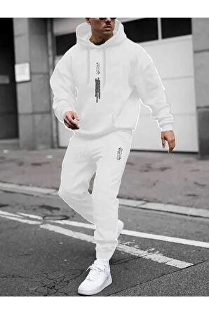 Erkek Dikey Oversize Sweet ve Eşofman Takımı