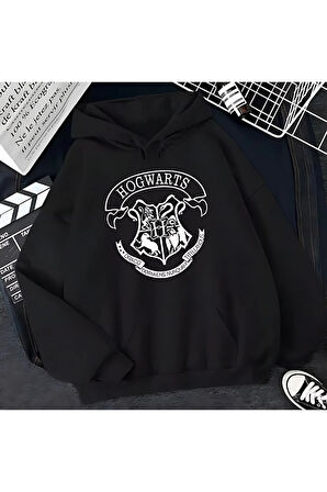 Harry Potter Hogwarts Baskılı Sweatshirt Üç İplik