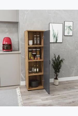 Çok Amaçlı Membran Kapaklı Dolap Mutfak Dolabı Kiler Dolabı Tek Kapaklı Çok Amaçlı Banyo Dolabı 