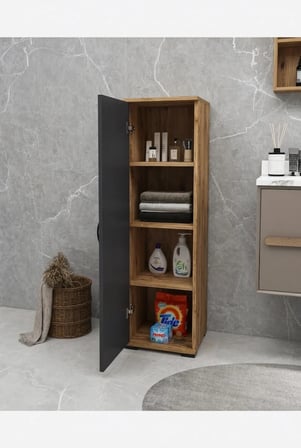 Çok Amaçlı Membran Kapaklı Dolap Mutfak Dolabı Kiler Dolabı Tek Kapaklı Çok Amaçlı Banyo Dolabı 
