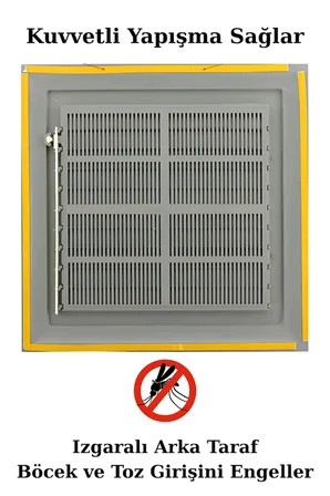 Havalandırma Menfezi Banyo Wc Tuvalet Menfez Plastik Panjur Gri 35x55 cm.