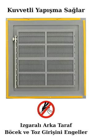 Havalandırma Menfezi Banyo Wc Tuvalet Menfez Plastik Panjur Gri 50x50 cm.