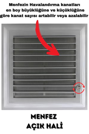 Havalandırma Menfezi Banyo Wc Tuvalet Menfez Plastik Panjur Gri 60x60 cm.
