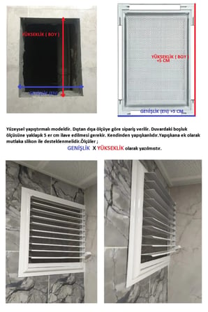 Havalandırma Menfezi Banyo Wc Tuvalet Menfez Plastik Panjur Gri 60x60 cm.
