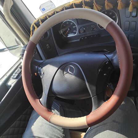 Mercedes Axor 1840 Direksiyon Kılıfı (Kahverengi Krem)